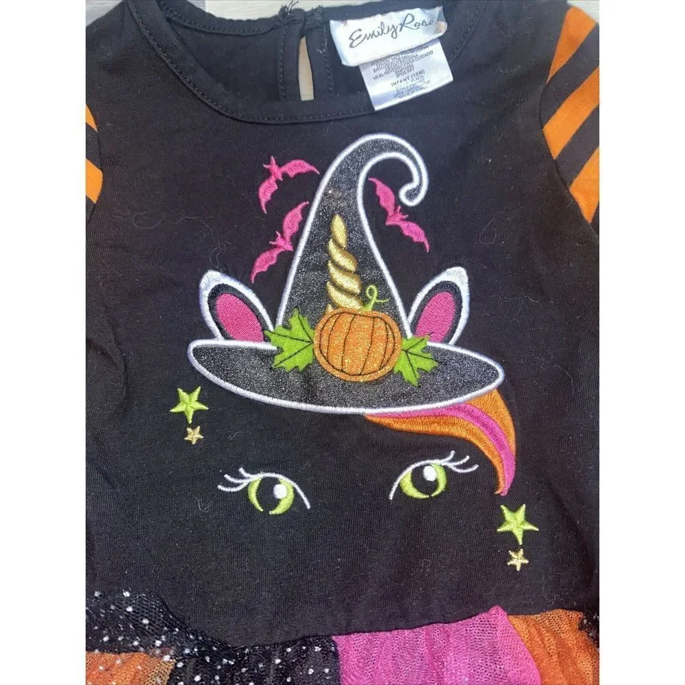 Girl Emily Rose Halloween Pumkin Tutu Dress Long Sleeve Orange 18 Month